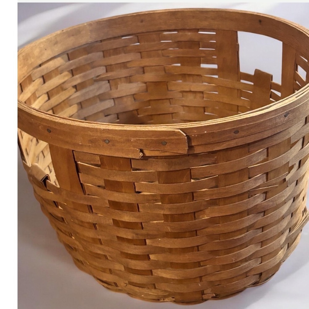 Vtg Longaberger Classic Corn Apple  Basket XL Vtg handle in basket signed